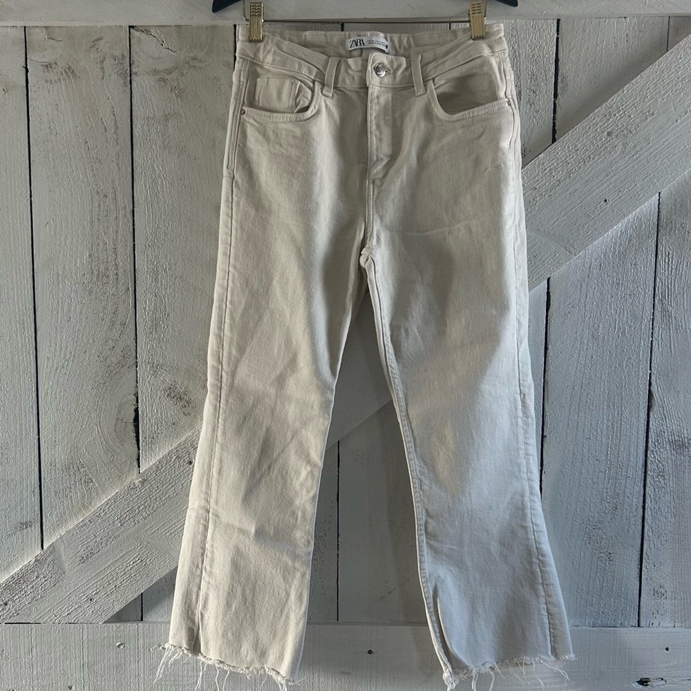 Zara Cream Flare Jeans